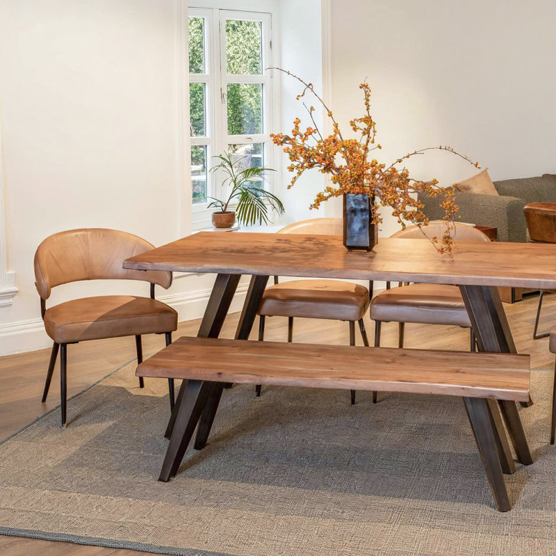 Knoxville 68" Dining Table in Smoked Acacia