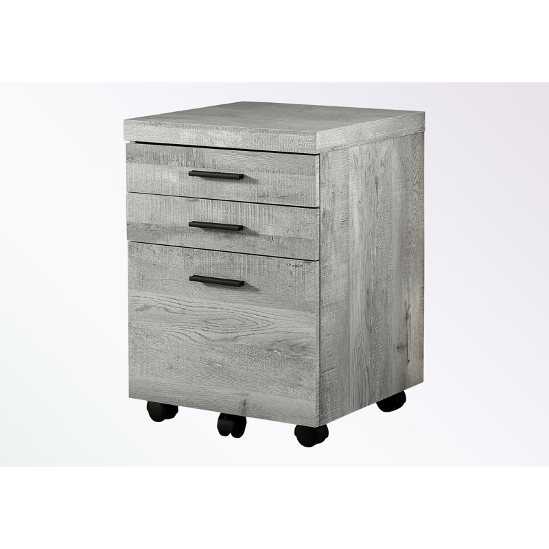 18.25'' Wide 3 -Drawer Mobile File Cabinet, Gray