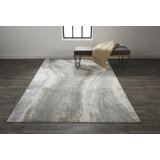 Nikola Abstract Power Loom Grey Area Rug
