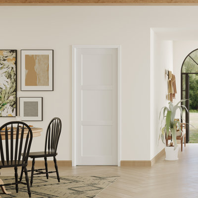 3 Lite Solid Wood Interior Door – Prehung-Style White MDF Door Slabs with Frame & Hardware Kit (Door & Frame Ship Separately)
