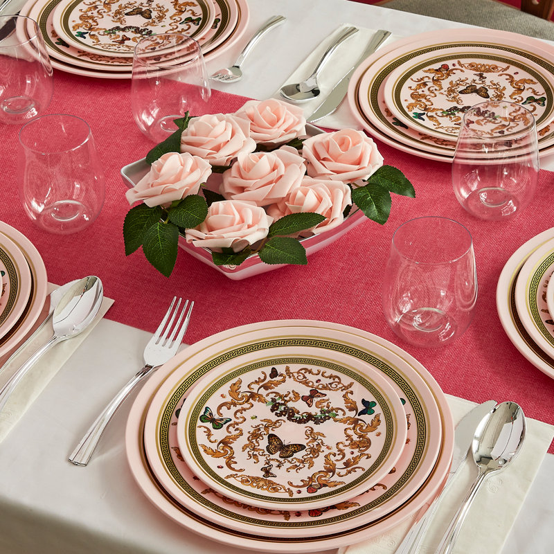 Disposable Salad Plate, Pink