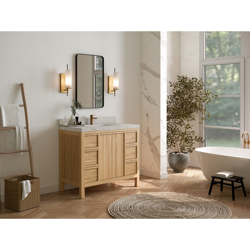 42'' Single Bathroom Vanity with Marble Top