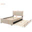 Lit plateforme double en velours avec lit gigogne-1309726183