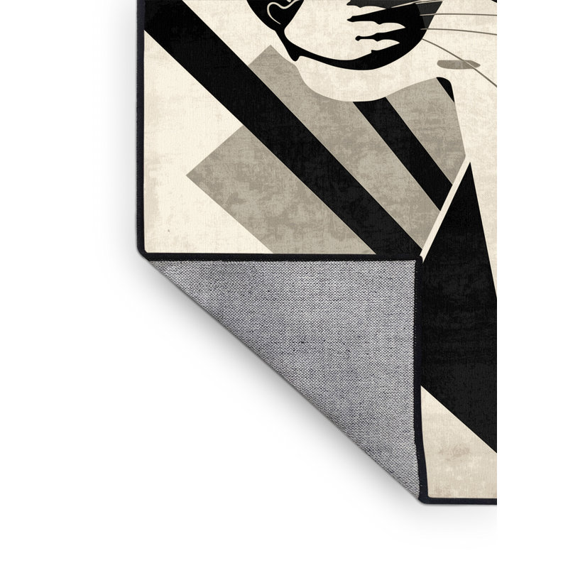 Tapis art déco lavable à la machine Pavli Caracal, 2 pi x 3 pi