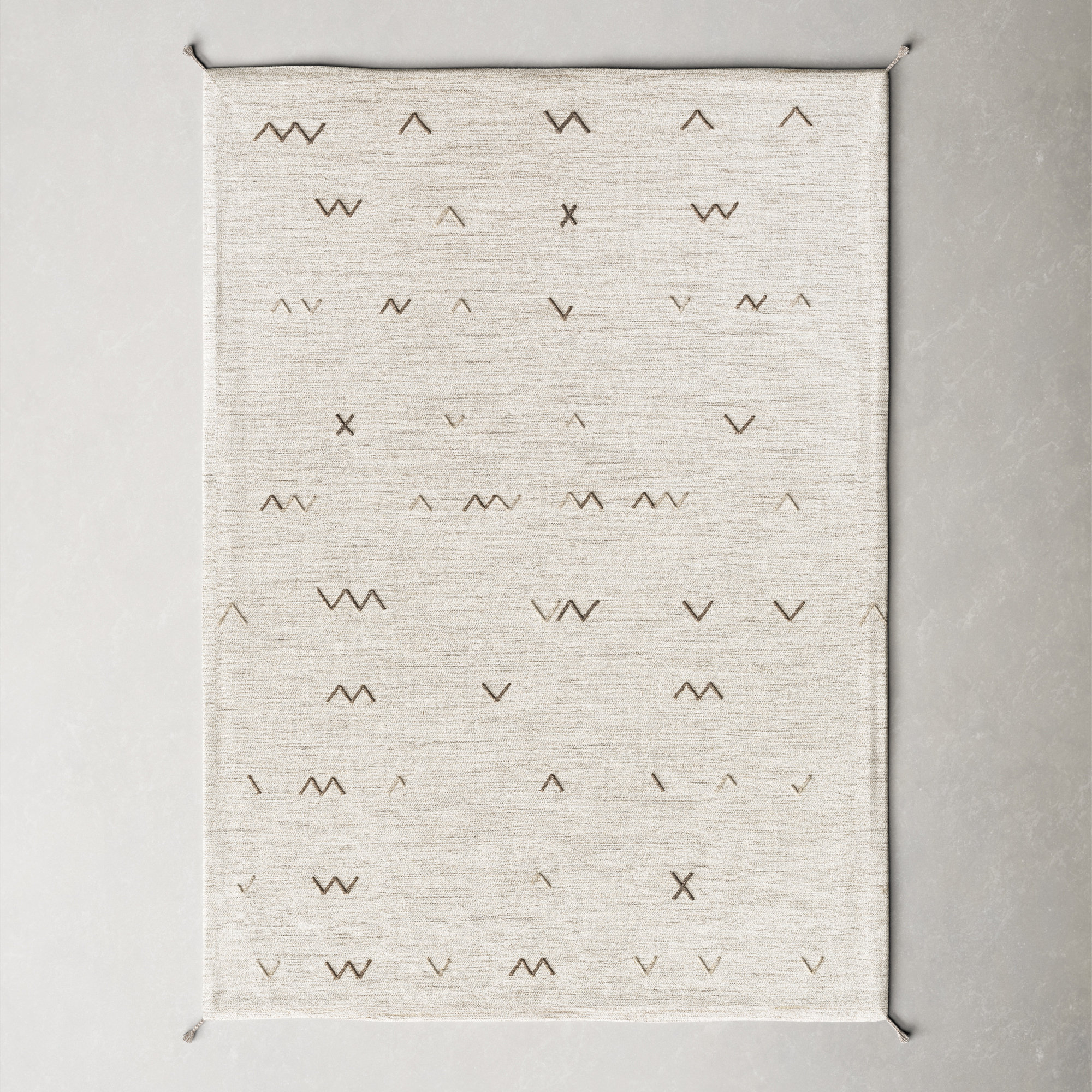Bodie Handmade Wool Light Gray/Light Brown Rug, Rectangle 8' x 11'