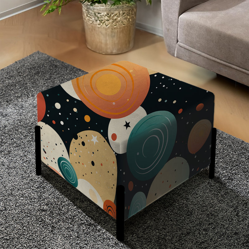 Cosmic Simplicity - Geometric Square Ottoman