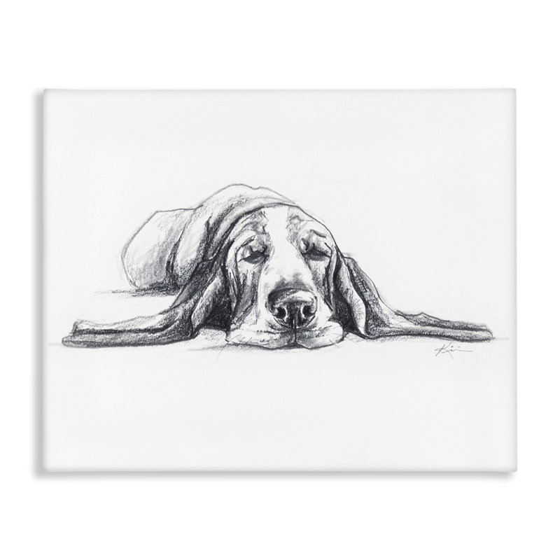  Art mural sur toile, "Bloodhound Pup Naptime" par Lindsay Kivi Fine Art, H 16 po x l 20 po