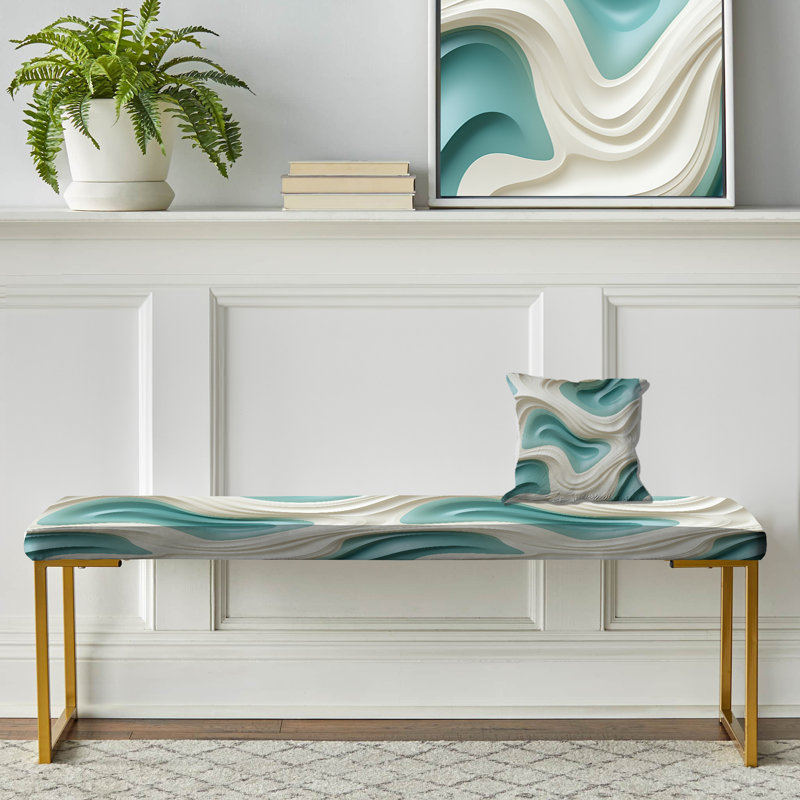 Sculptural Elegance - Banc rembourré abstrait en or