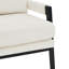 Chaise avec accoudoirs en chenille moderne, assise en bois, coussin de dossier polyvalent, 32,2 po Largeur, rembourrage blanc du salon de style Mid-Century, structure en bois massif rembourrée, amovible, hauteur 32,86