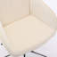 Chaise de bureau ergonomique en velours beige - Piètement pivotant confortable pour de longues heures d'étude, assise relaxante en métal robuste