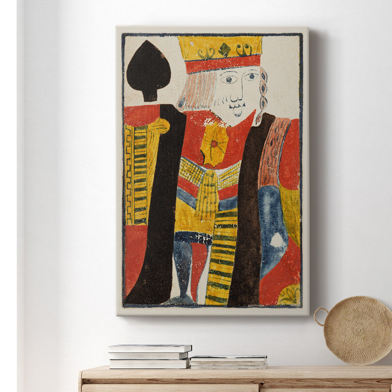 Cartes rétro II - peinture sur toile tendue, H 27 po x l 16 po x P 1 po