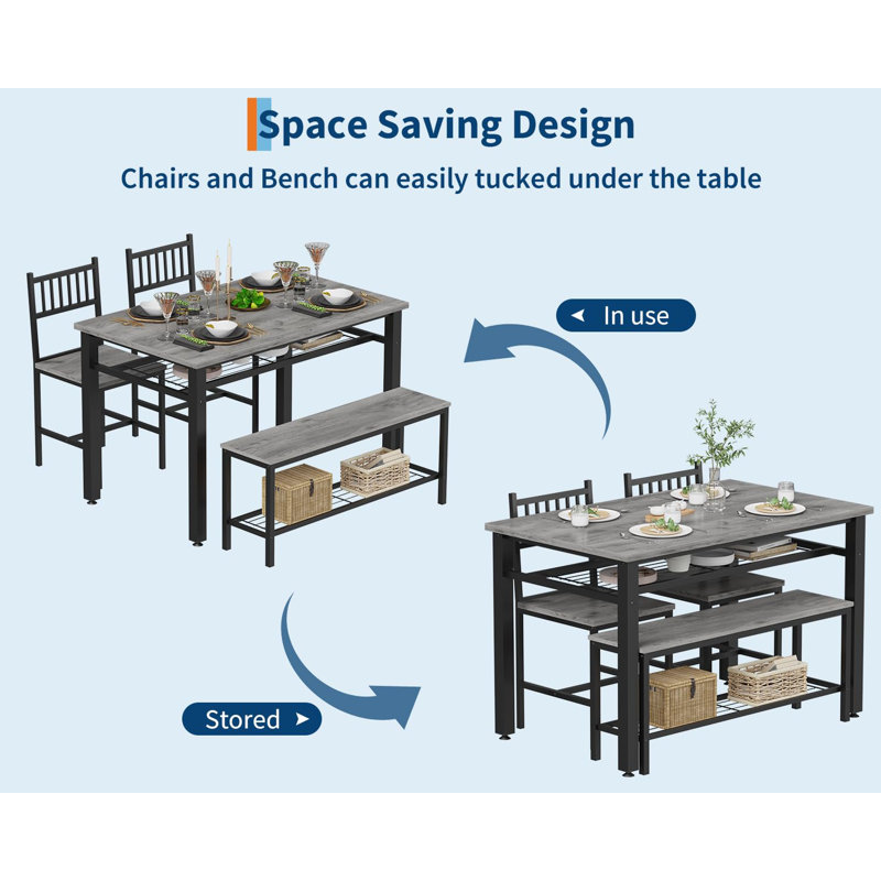 4 - Person Dining Set, Grey