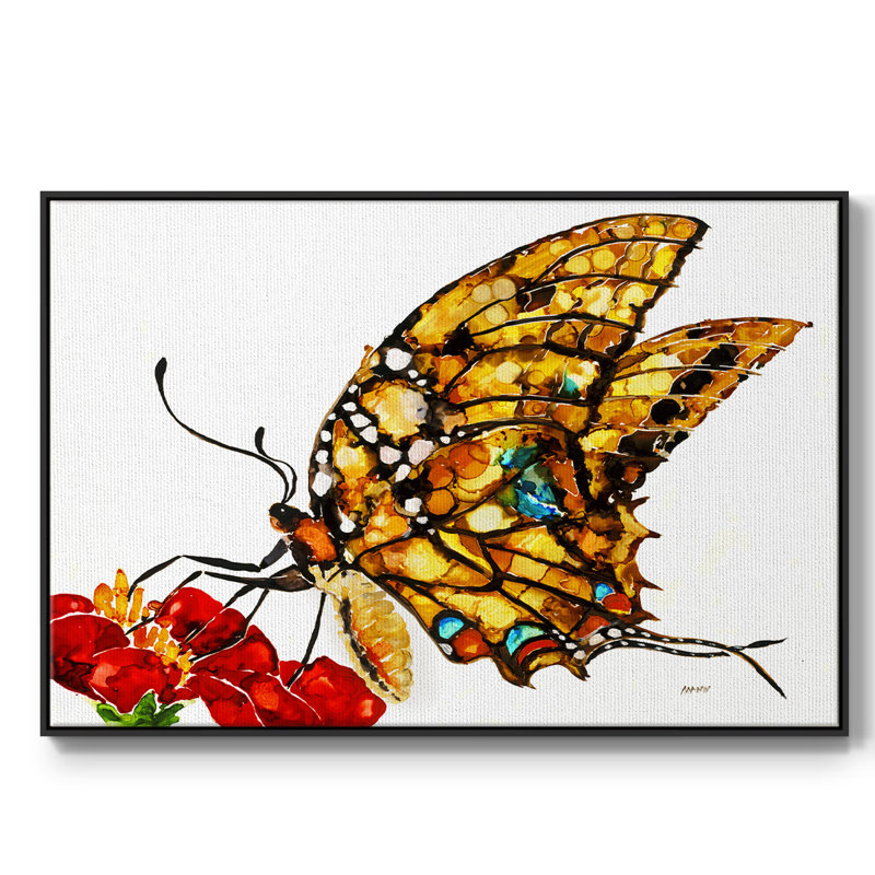 Wings II, H 25 po x l 37 po x P 2 po, Toile avec cadre flottant noir