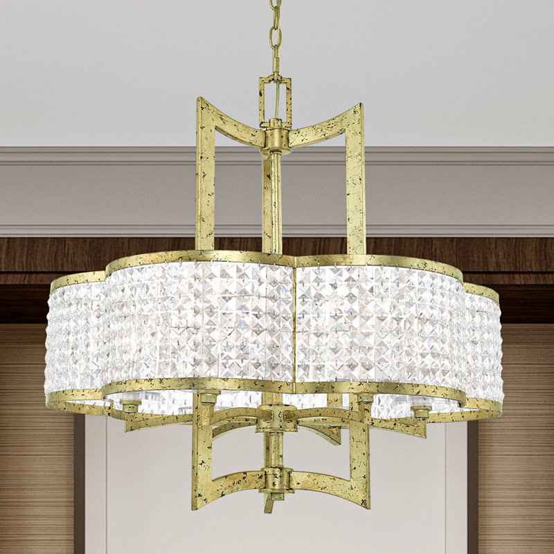Lustre à 6 lumières Belisle, Doré hivernal