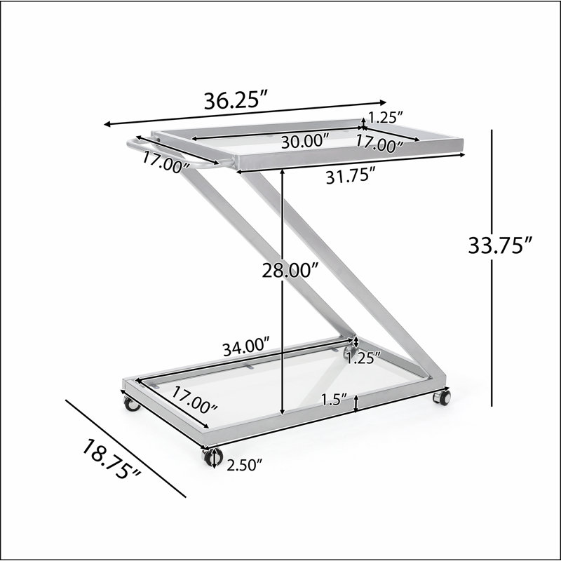 Stylish and Functional Bar Cart with Sturdy Construction for Entertaining