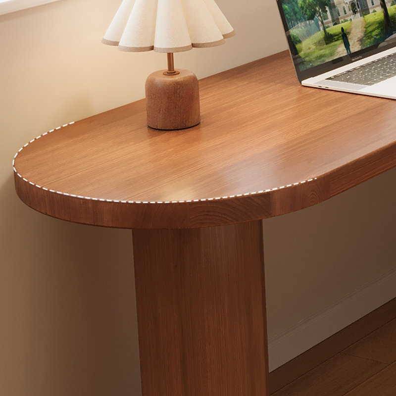 Nut-brown L-Shaped Solid Wood writing desk, 61.02” H x 78.74” W x 47.24” D