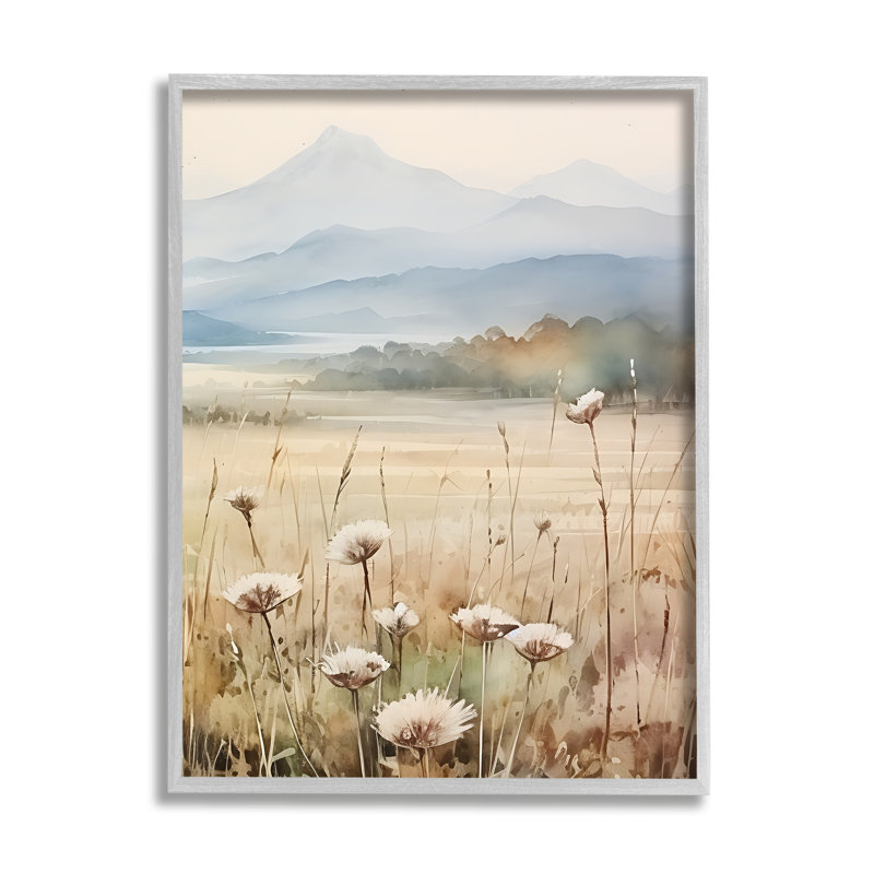 Bb-284-Foggy Peaks Landscape, peinture sur bois encadrée, Estampe numérique Farmhouse, H 14 po x l 11 po x P 1,5 po