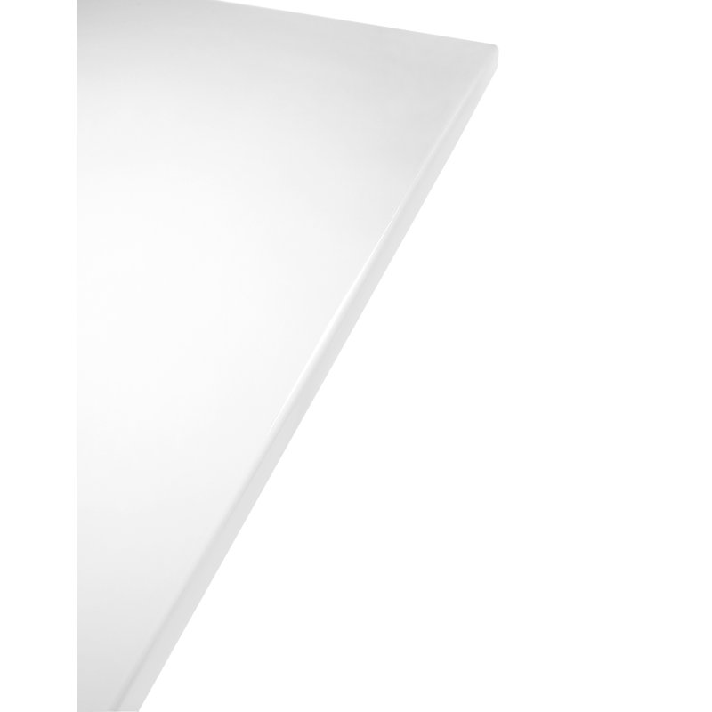 Metal Base Dining Table, White Polyester