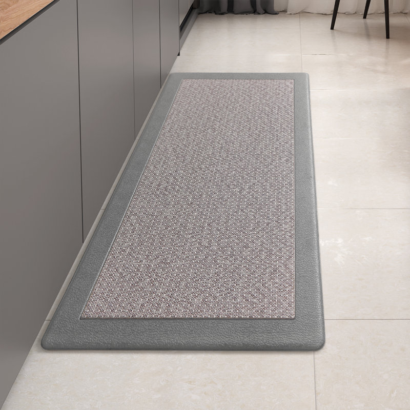 Tapis anti-fatigue Deeana, Tapis de couloir 1 pi 5 po x 3 pi 3 po, Gris clair