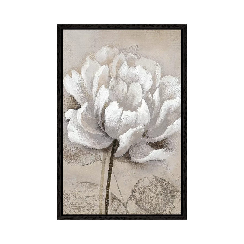 Soft White I - Painting on Canvas, Black Framed, 66.04 cm H x 45.72 cm W
