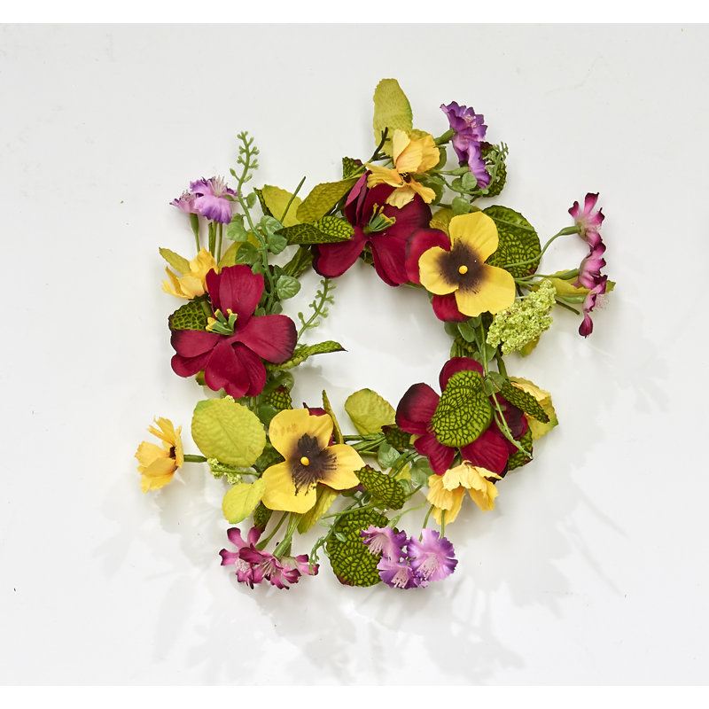 Anneau de bougie Pansy, H 4,25 po x l 4,25 po x P 2 po, Jaune
