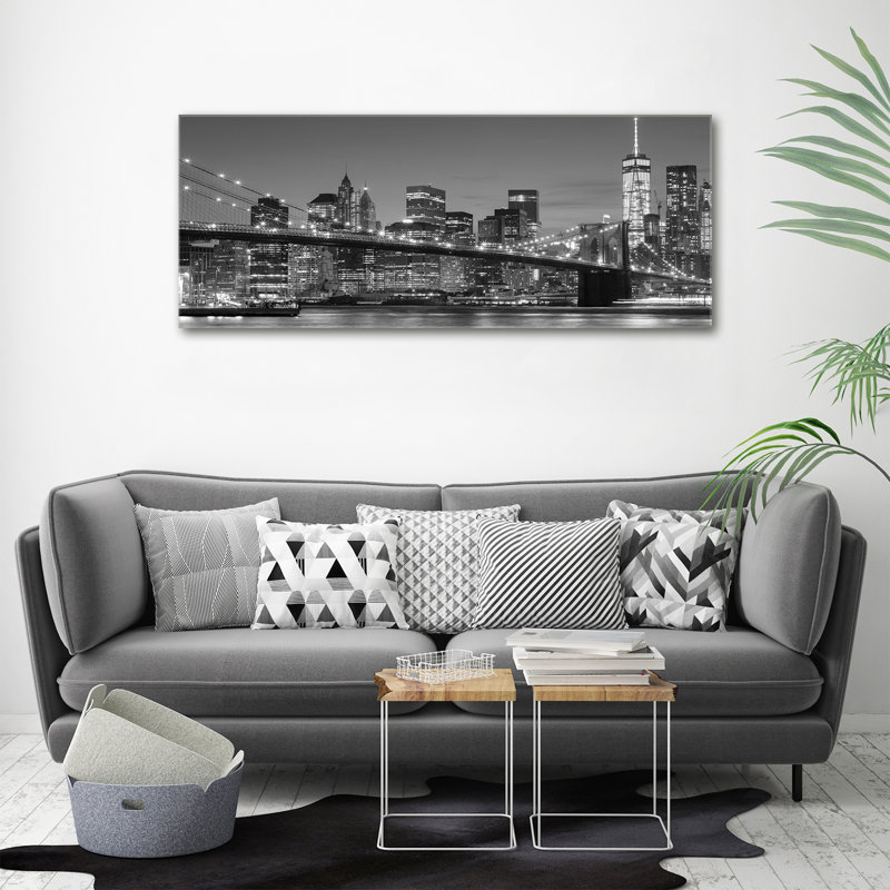 Manhattan By Night - No Frame Print on Canvas