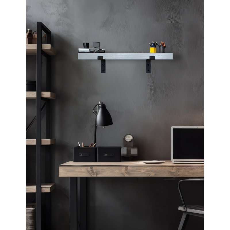 Rayne Red Oak Bracket Shelf, 2" H x 22" W x 4.5" D