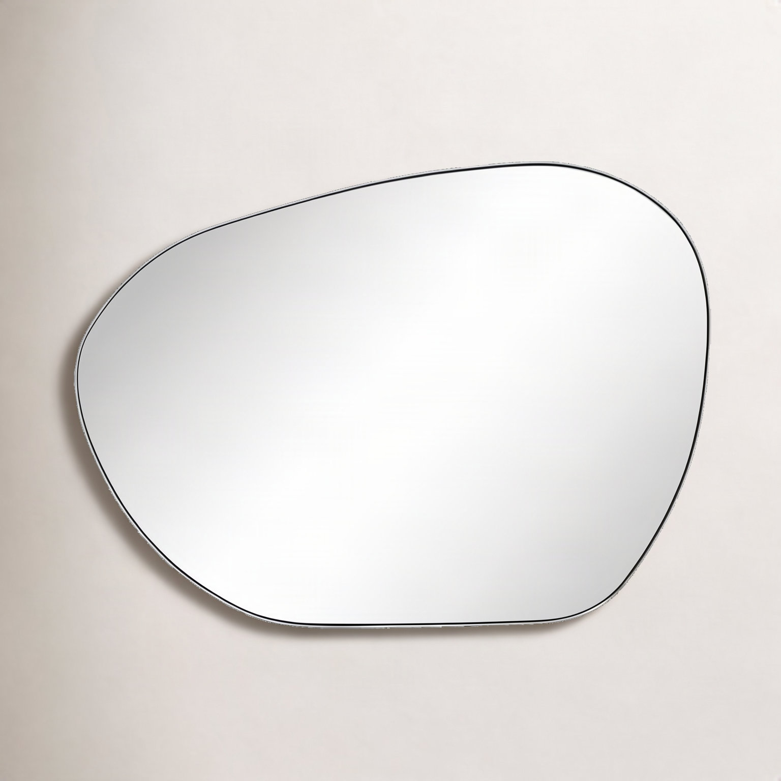 Bertlinde Asymmetrical Stainless Steel Framed Wall Mirror, 22" x 30", Brushed Nickel
