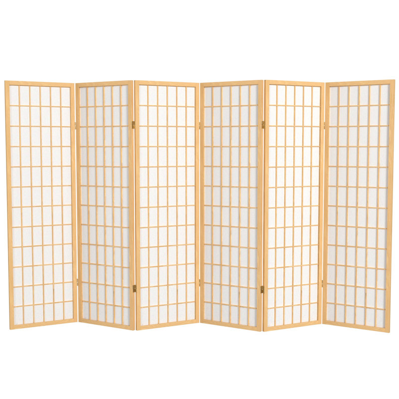 Paravent haut pliable 58,75 "Alex, Naturel, 6 panneaux
