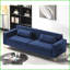 Canapé 3 places en velours 85,8 po Classic Classic - Doux et facile à entretenir | Bleu | Velours | Accoudoirs carrés