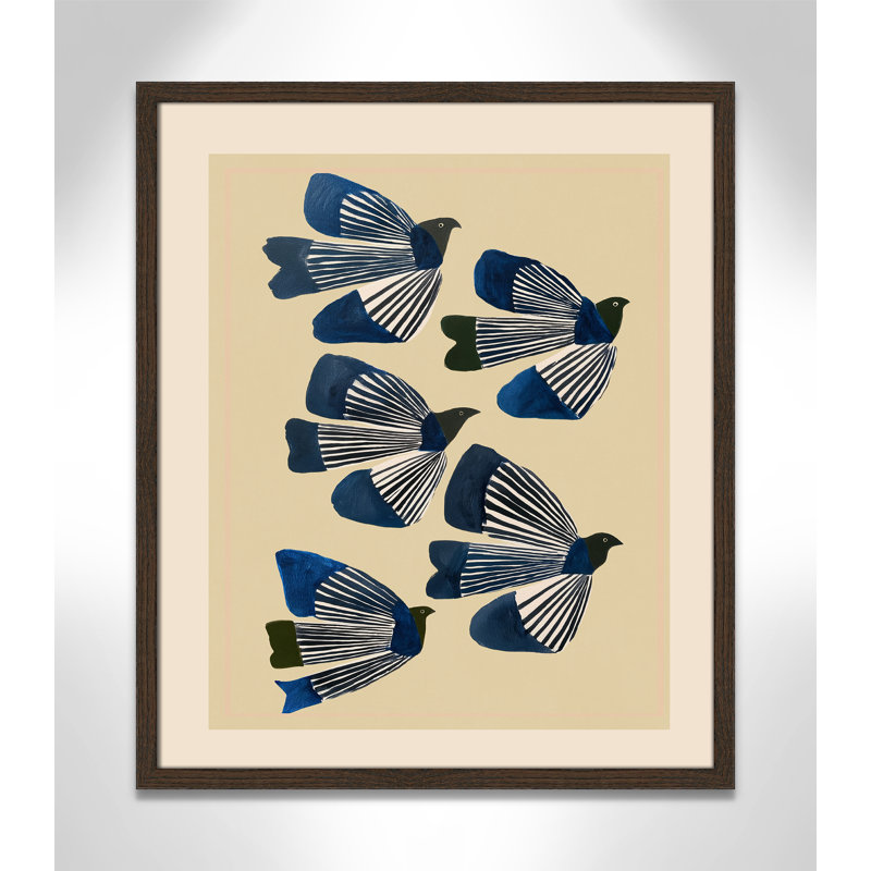 Imprimé indigo par ville, 21.5'' W x 25.5'' H, Framed Print, Walnut Woodgrain