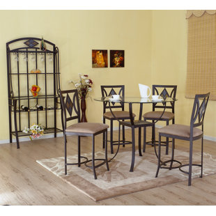Diamond Round Metal Base Dining Table