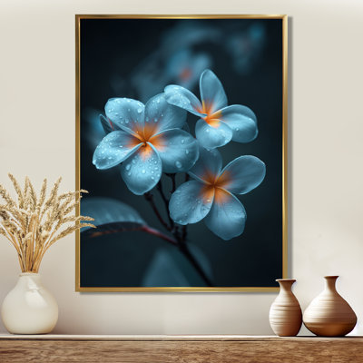 Jaune jaune, bleu, nature, Nuance, Plumeria - Plumeria, art mural