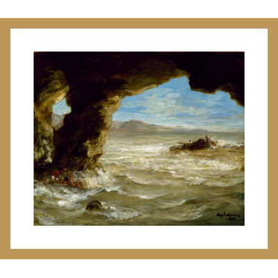 Naufrage sur la côte par Eugène Delacroix, impression giclée encadrée