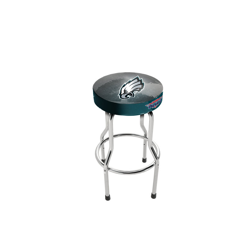 Philadelphia Eagles Adjustable Chrome Metal Pub Stool with Foam Seat