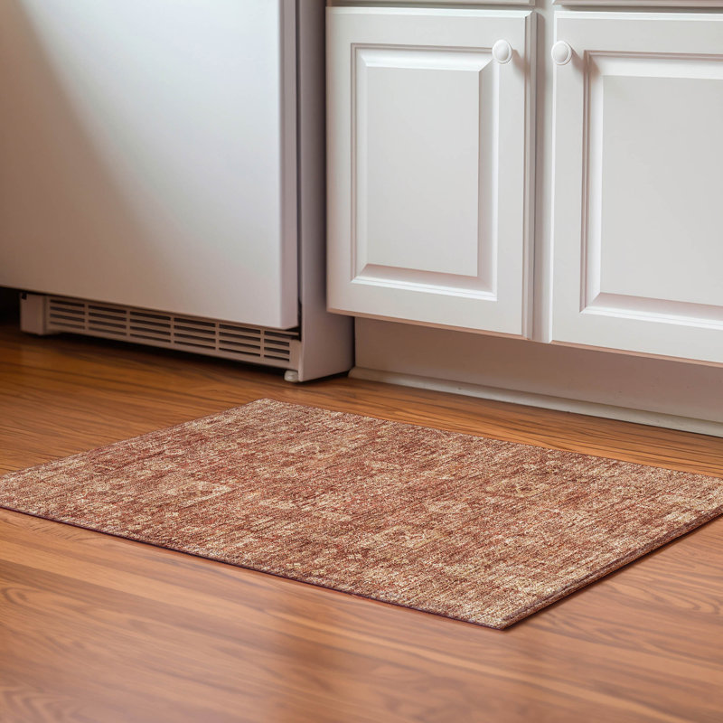 Premium Machine Washable Cerrito Paprika Rug, Rectangle 1'8" x 2'6"