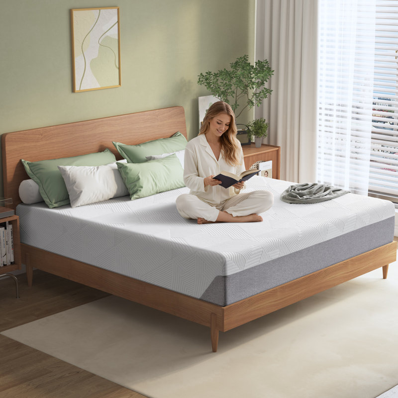 Alwyn Home 12 inch Full  Gel Memory Foam Mattress, Boxed, Decompression Comfortable, Gray, Full, 12"