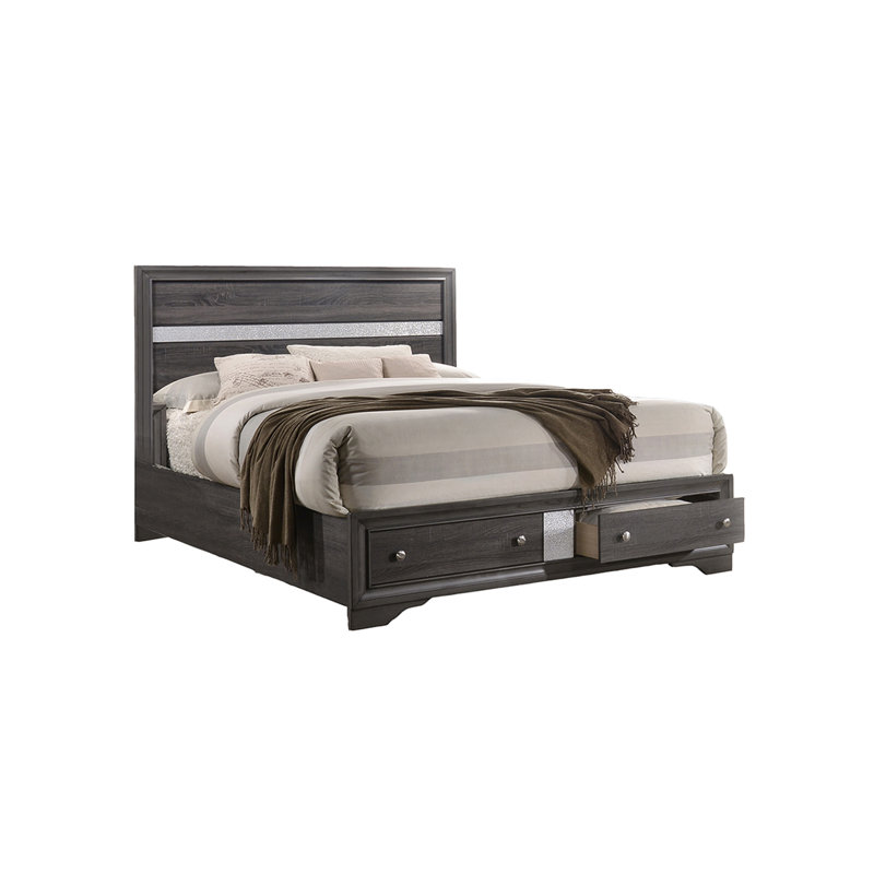 Smartt Panel Storage Bed, Gray, King