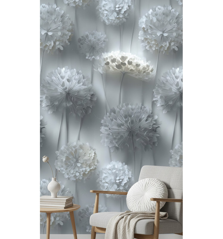 Papier peint floral abstrait mural