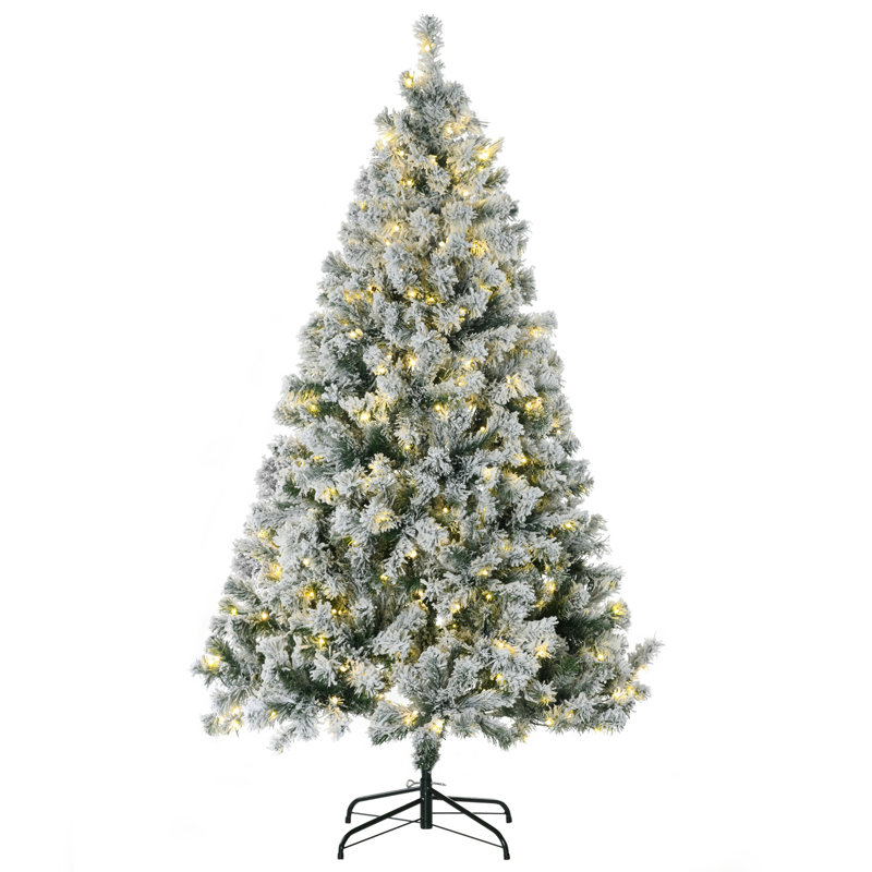 Arbre de Noël artificiel haute 6 pi HOMcom avec 607 branches floquées dans la neige, H 6 pi