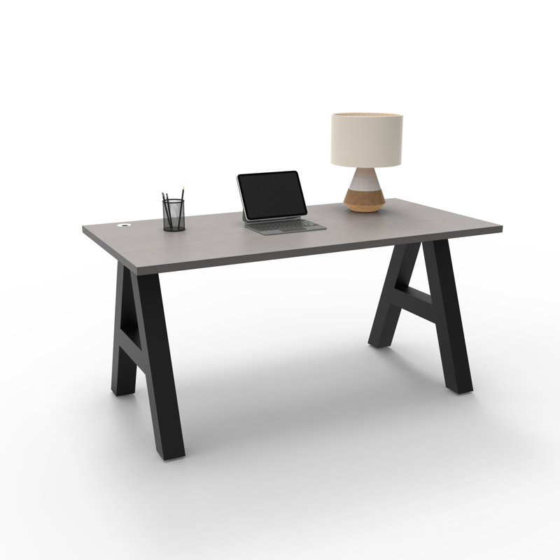 Serenity A-Frame Executive Writing Desk, 72x30, Gray Strand Top, Gray Strand, 30" H x 72" W x 30" D