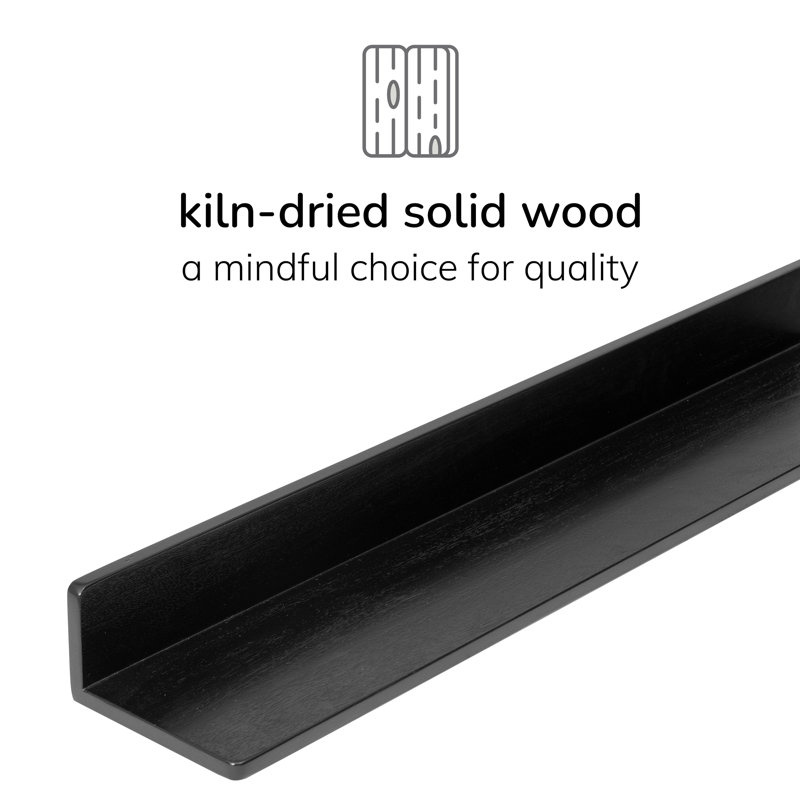 Roblero Solid Wood Wall Mounted Shelf, 9cm H x 91.5cm W x 17cm D