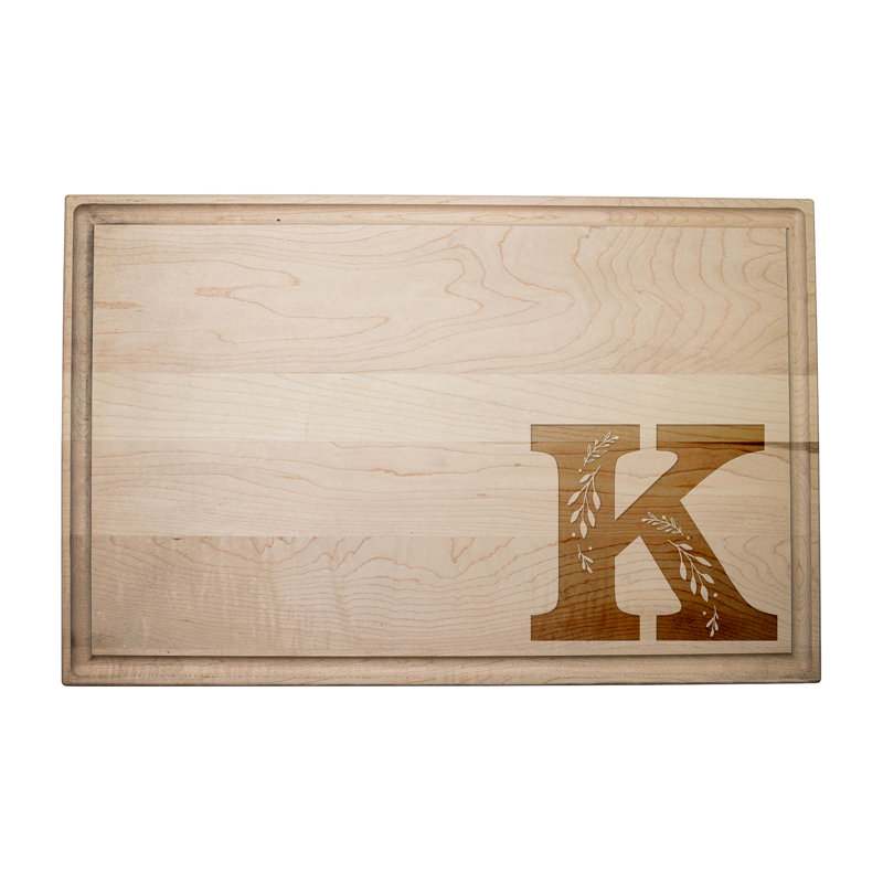 Floral Monogram - K Cutting Board