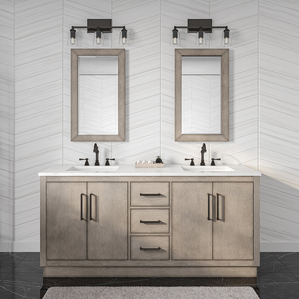 Sauget 72 Double Bathroom Vanity Set Wade Logan Base Finish: White