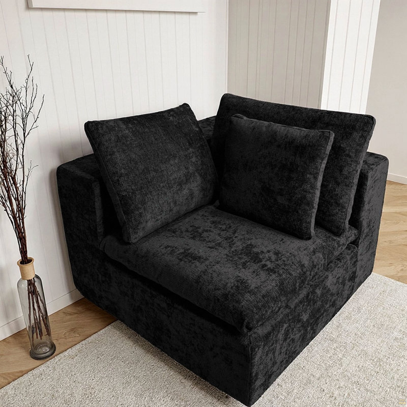 Canapé modulaire modulaire, Noir
