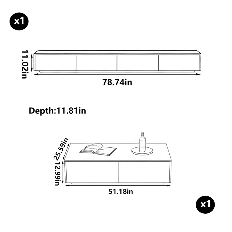 Table basse simple blanc