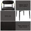 De 2 chaises d'appoint en chenille noire - densité de mousse D22 / D25, capacité de charge de 220 lb, assise et dossier de 19 po de hauteur, accoudoir de 28 po et dossier de 12 po avec accents dorés, rembourrage sur le dossier et le dossier, doré él?