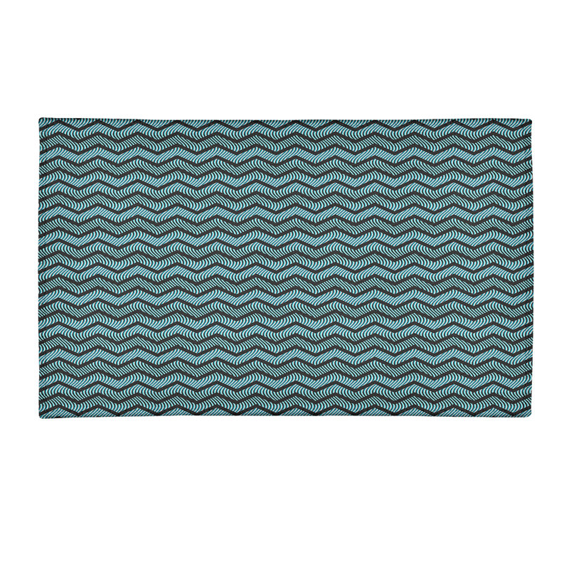 Tapis à chevrons ondulés/brun foncé, Rectangle 8 pi x 10 pi