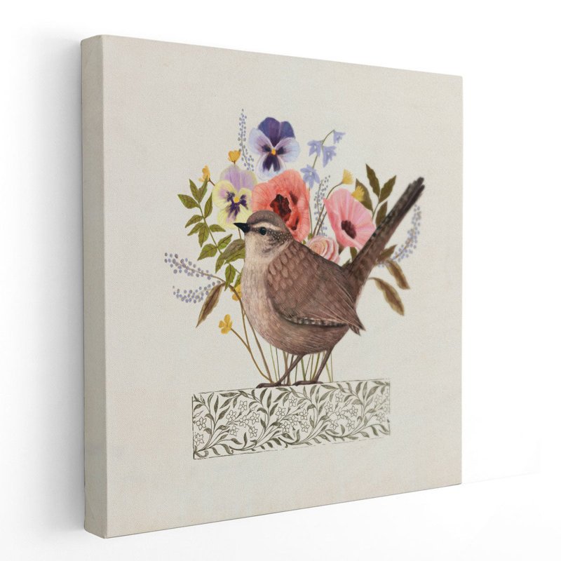 «Avian Collage I», reproduction d'art sur toile, H 12 po x l 12 po