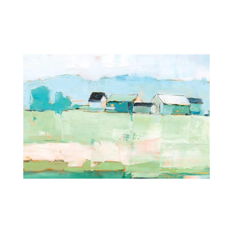 "Rurale pastel II" par Ethan Harper - reproduction d'art, H 12 po x l 18 po x 1,5 po, Toile tendue, Pas de tapis